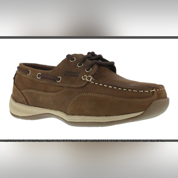 Rockport Shoes Rockport Works Brown Steel Toe Mens Sailing Club Boat Shoes Poshmark